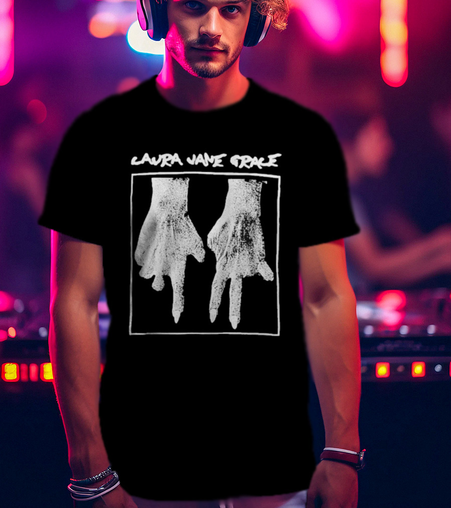 Laura Jane Grace Hands Black White Style T-Shirt