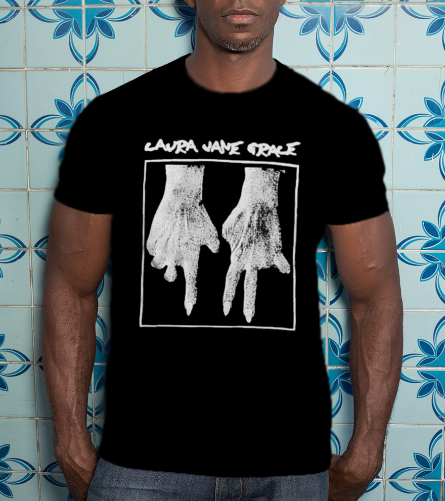Laura Jane Grace Hands Black White Style T-Shirt