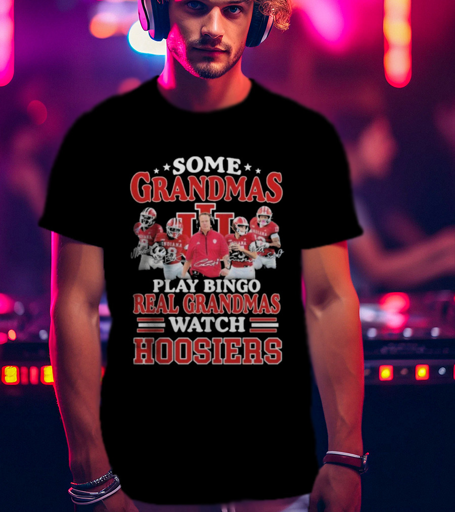 Indiana Hoosiers Real Grandmas Football Signatures T-Shirt
