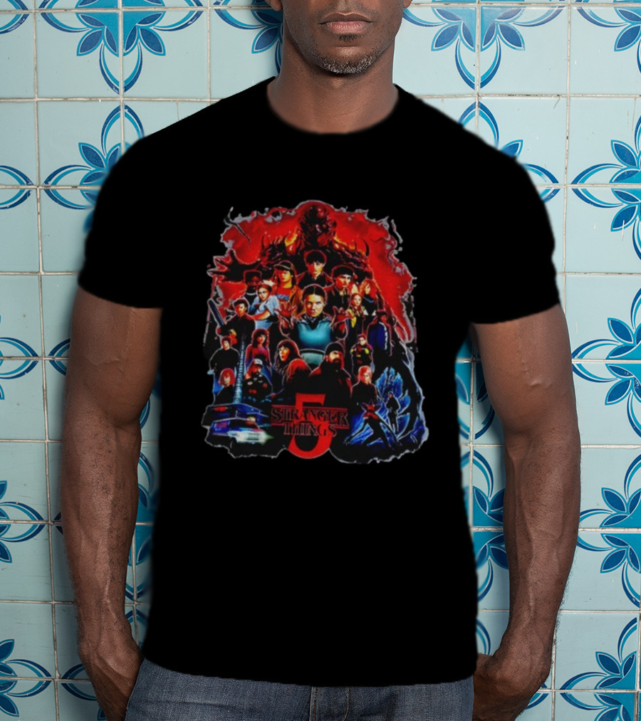 Stranger Things Season 5 Netflix Neftflix Cast And Characters T-Shirt