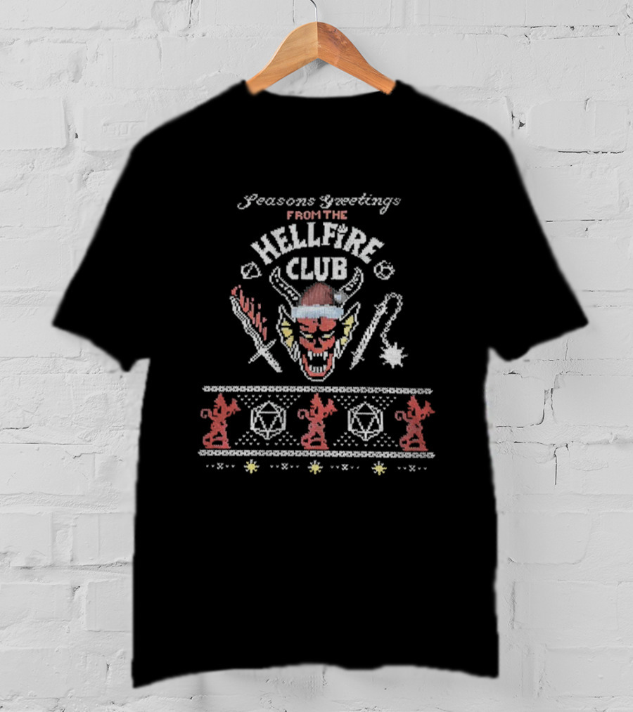 Seasons Greetings From The Hellfire Club Christmas Sweater Style T-Shirt