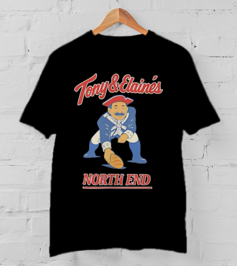 Tony & Elaine’s Colonial Figure Holding Bread North End T-Shirt