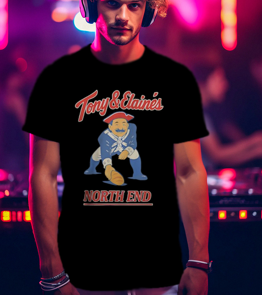 Tony & Elaine’s Colonial Figure Holding Bread North End T-Shirt