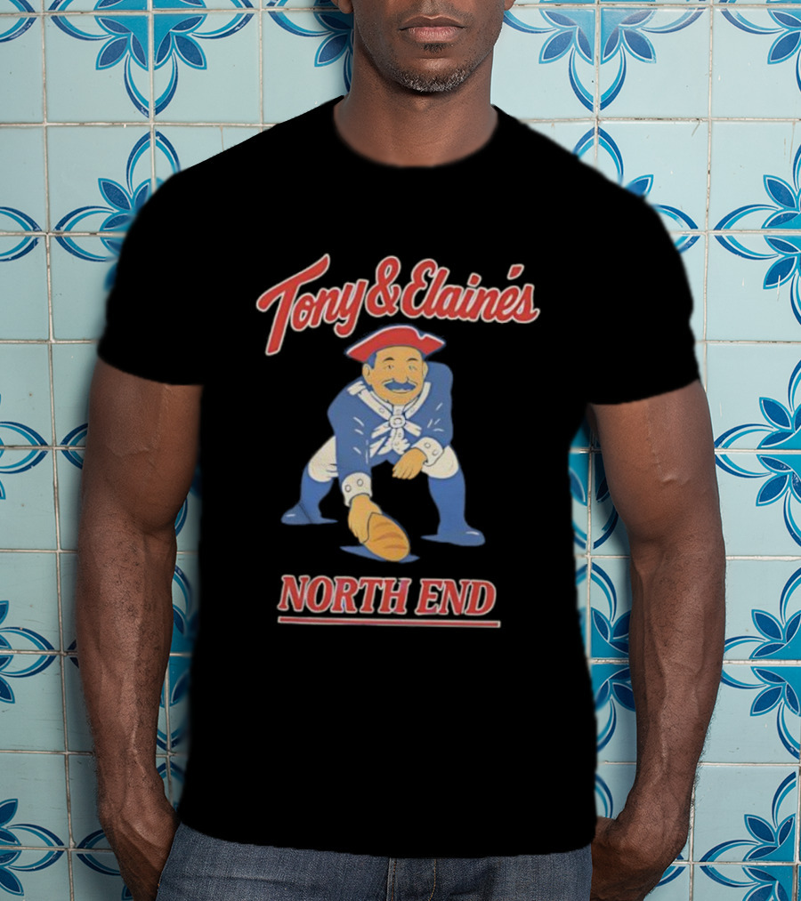 Tony & Elaine’s Colonial Figure Holding Bread North End T-Shirt