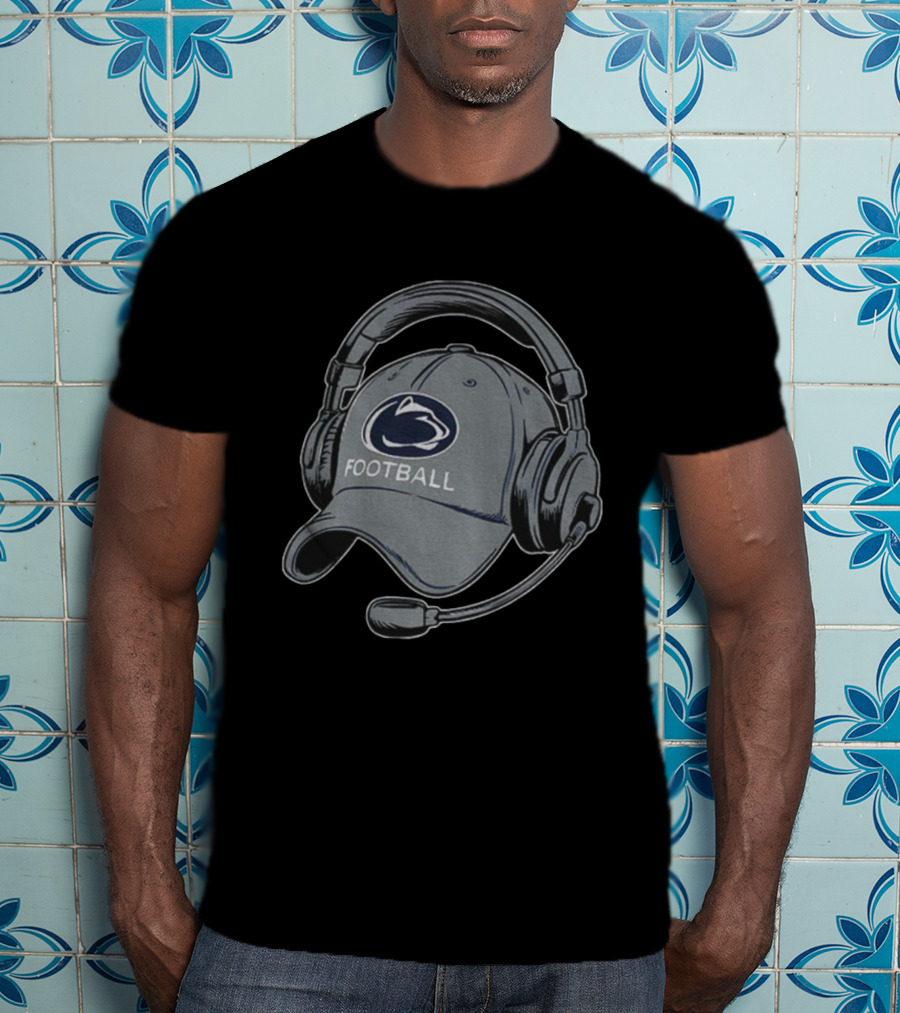 Penn State Nittany Lions Football Hat Headset Coaching Essentials T-Shirt