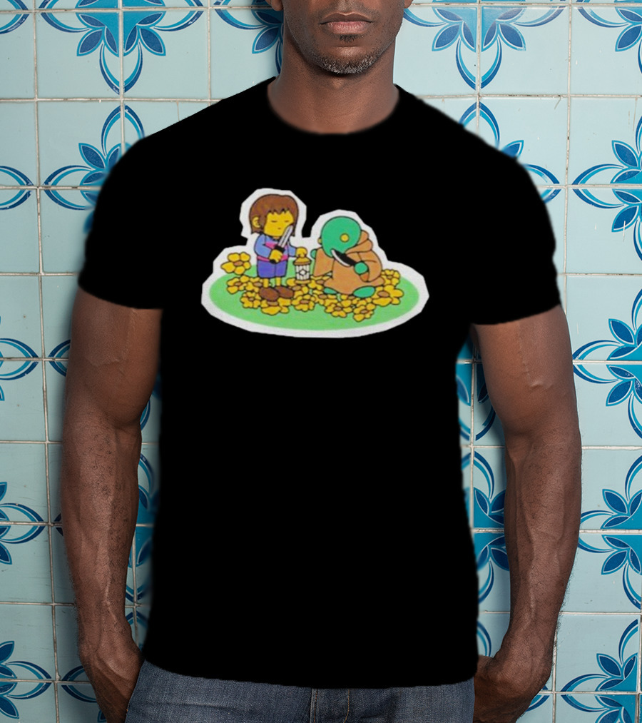 Undertale X Square Enix Frisk Tonberry Collaboration Crossover Fan Art T-Shirt