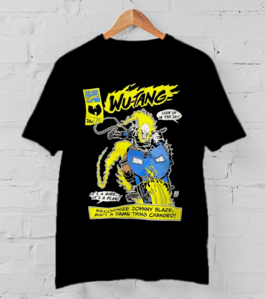 Wu-Tang Ghost Rider Look Up In The Sky WL Super Hero Comics Collab T-Shirt