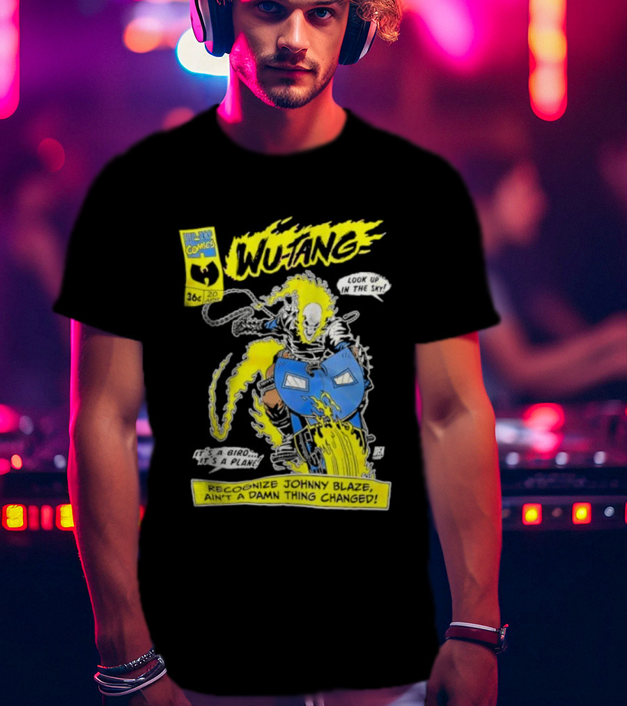 Wu-Tang Ghost Rider Look Up In The Sky WL Super Hero Comics Collab T-Shirt