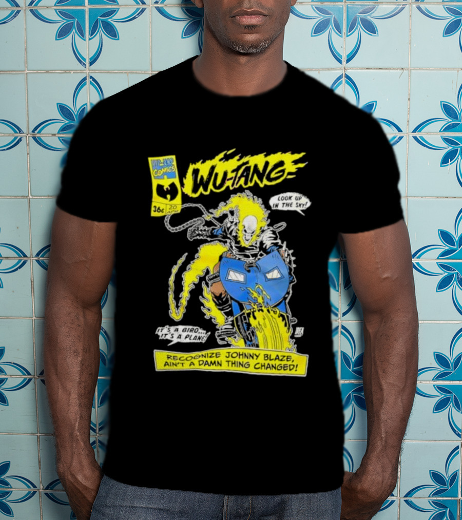 Wu-Tang Ghost Rider Look Up In The Sky WL Super Hero Comics Collab T-Shirt