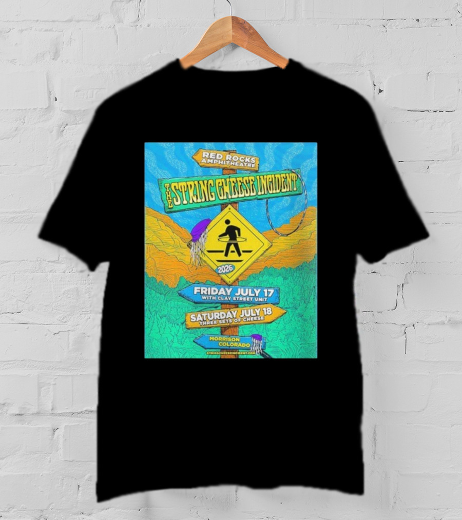 Red Rocks Amphitheatre String Cheese Incident July 17-18 2026 Morrison Colorado With Clay Street Unit T-Shirt