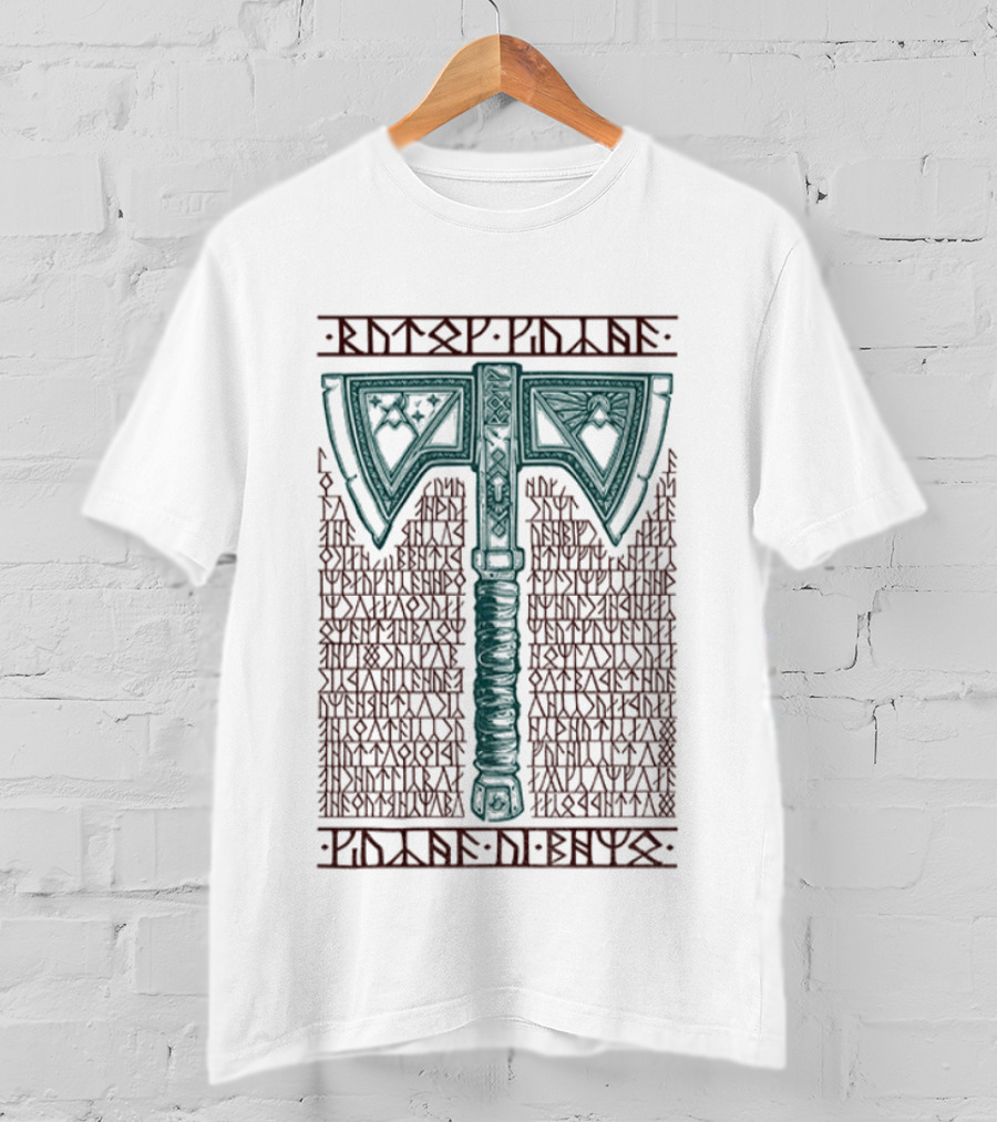 Baruk Khazâd Dwarven Axes Rune The Lord Of The Rings Khuzdul Battle Axe Text T-Shirt