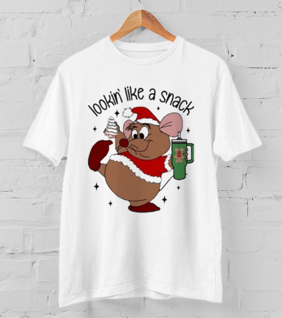 Christmas Cartoon Mouse Lookin' Like A Snack Fat Rat T-Shirt