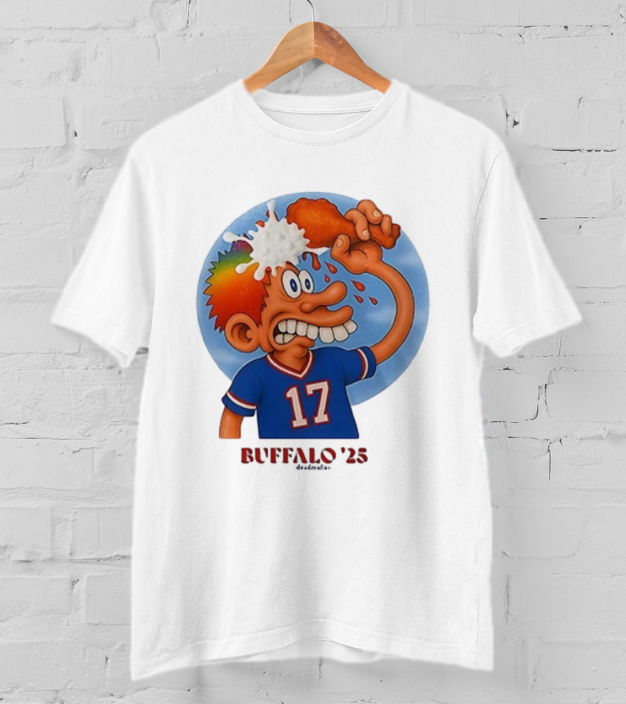Buffalo Bills Cartoon Character Chicken Wing Helmet 17 Buffalo '25 T-Shirt