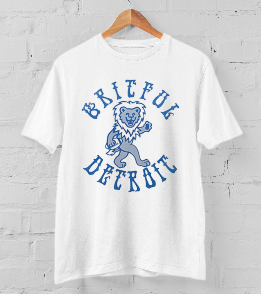 Detroit Lions Grateful Dead Bear Walking Gitful Detroit T-Shirt