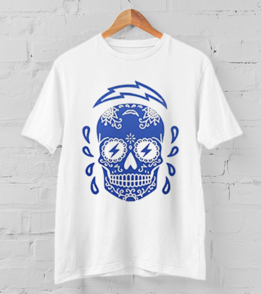 Puro Chargers 1960 Los Angeles Chargers Sugar Skull NFL Team Spirit T-Shirt