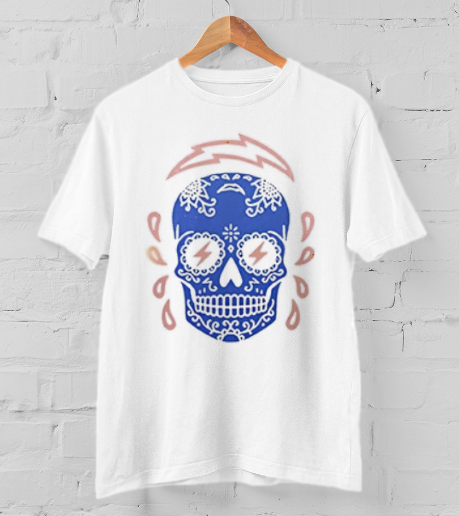 Los Angeles Chargers Puro Chargers Skull Electric Bolt Team Spirit T-Shirt