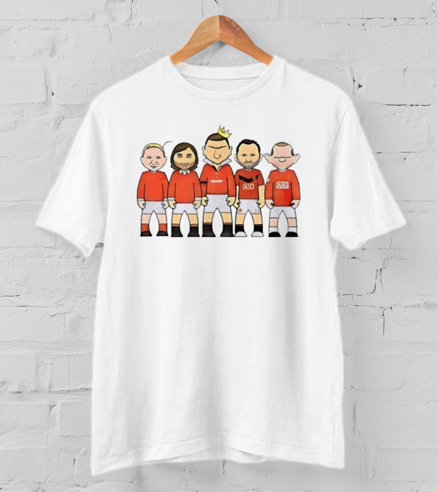 Manchester Legends Cartoon Characters Crewneck Retro Football Icons T-Shirt