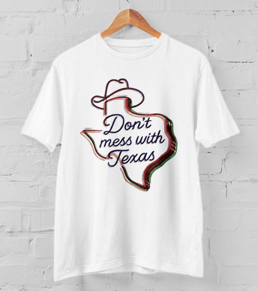 Don’t Mess With Texas Cowboy Hat Outline Map T-Shirt