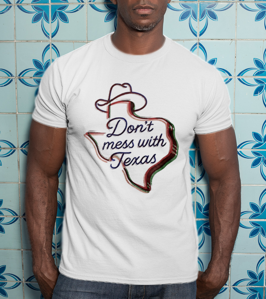 Don’t Mess With Texas Cowboy Hat Outline Map T-Shirt