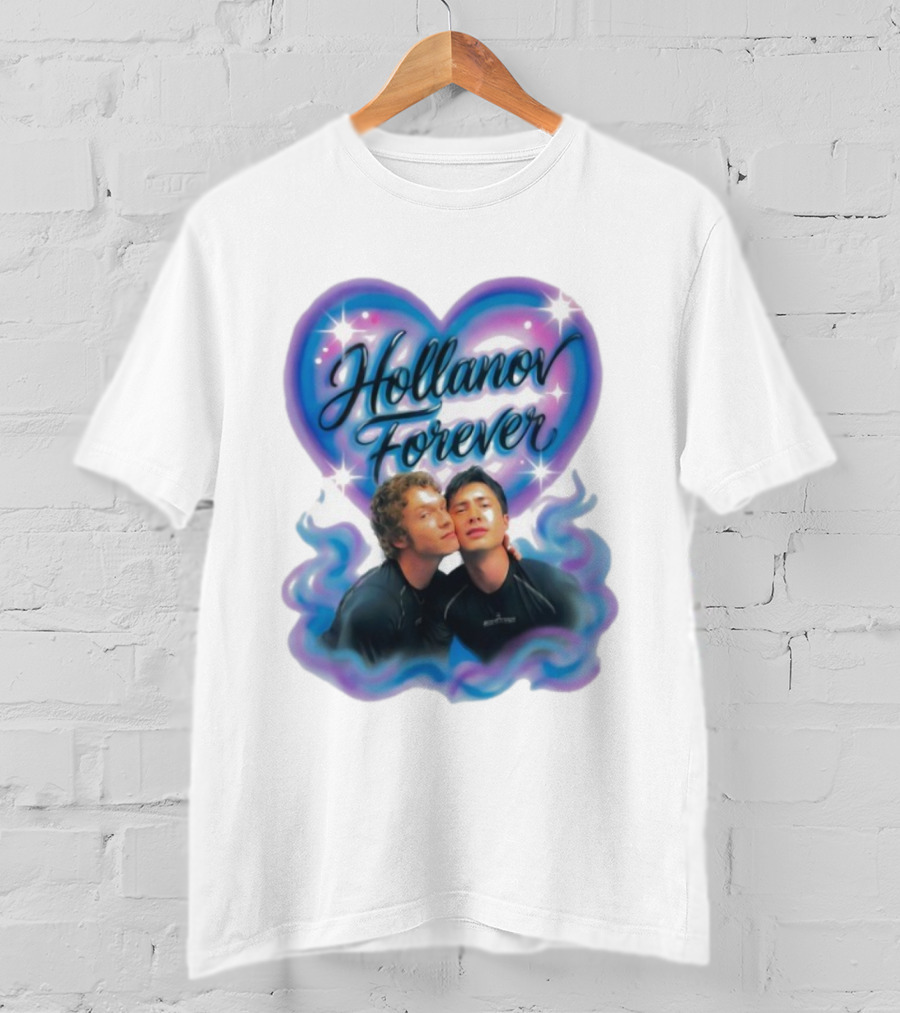 Hollanov Forever Airbrush Heart Blue Pink T-Shirt