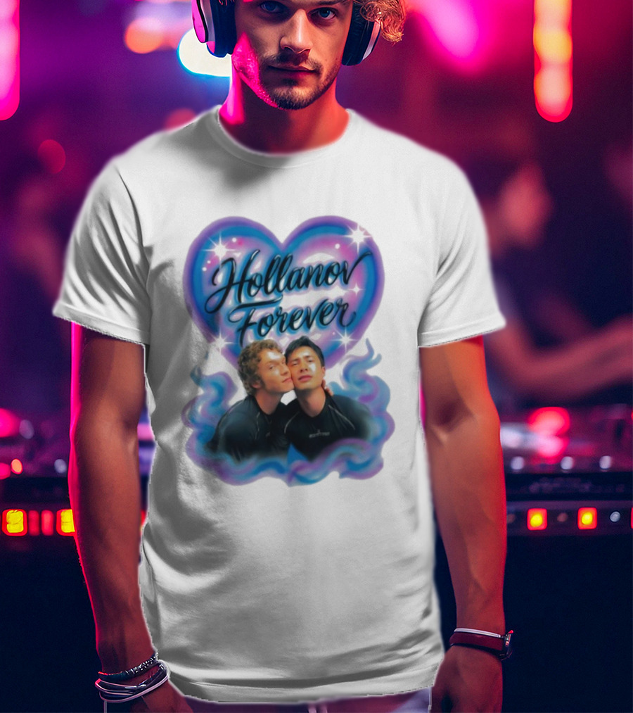 Hollanov Forever Airbrush Heart Blue Pink T-Shirt