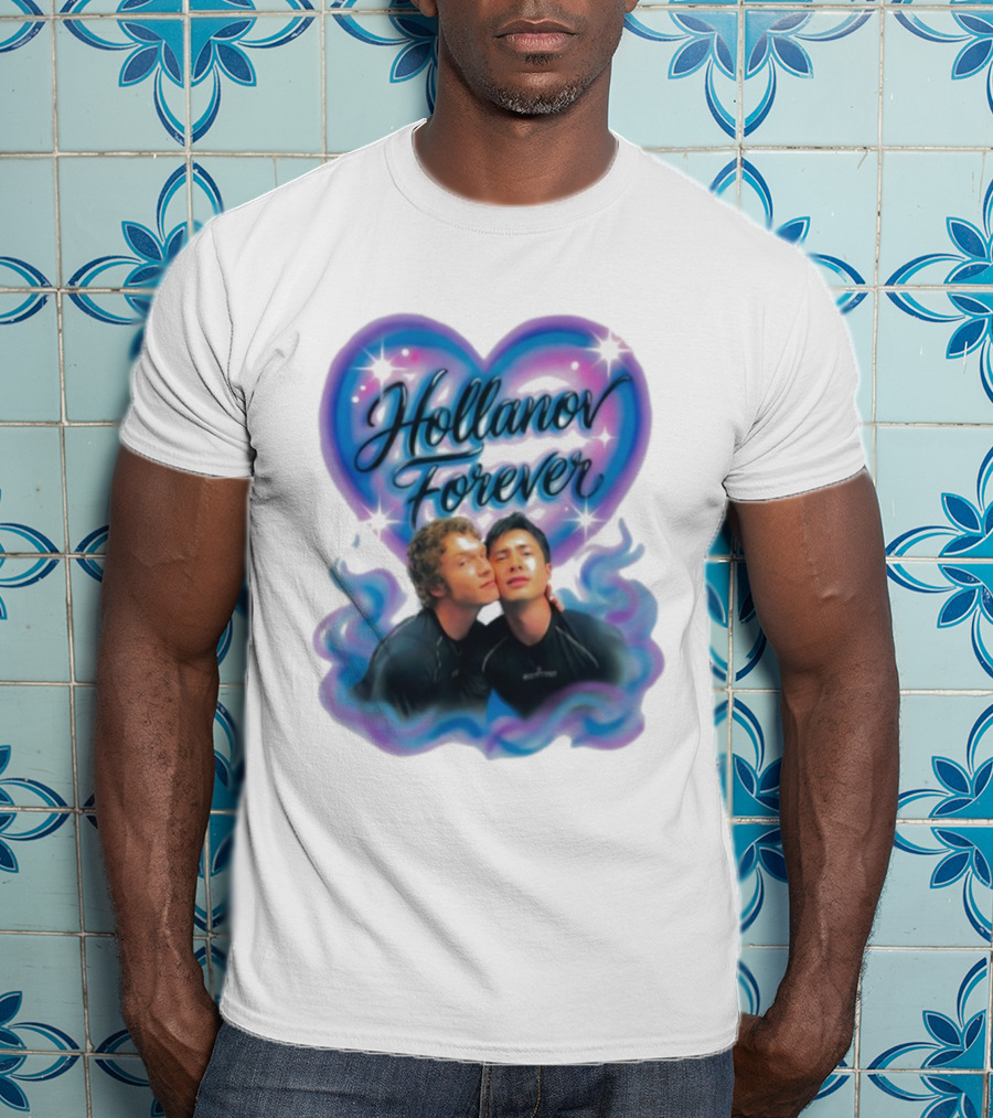 Hollanov Forever Airbrush Heart Blue Pink T-Shirt