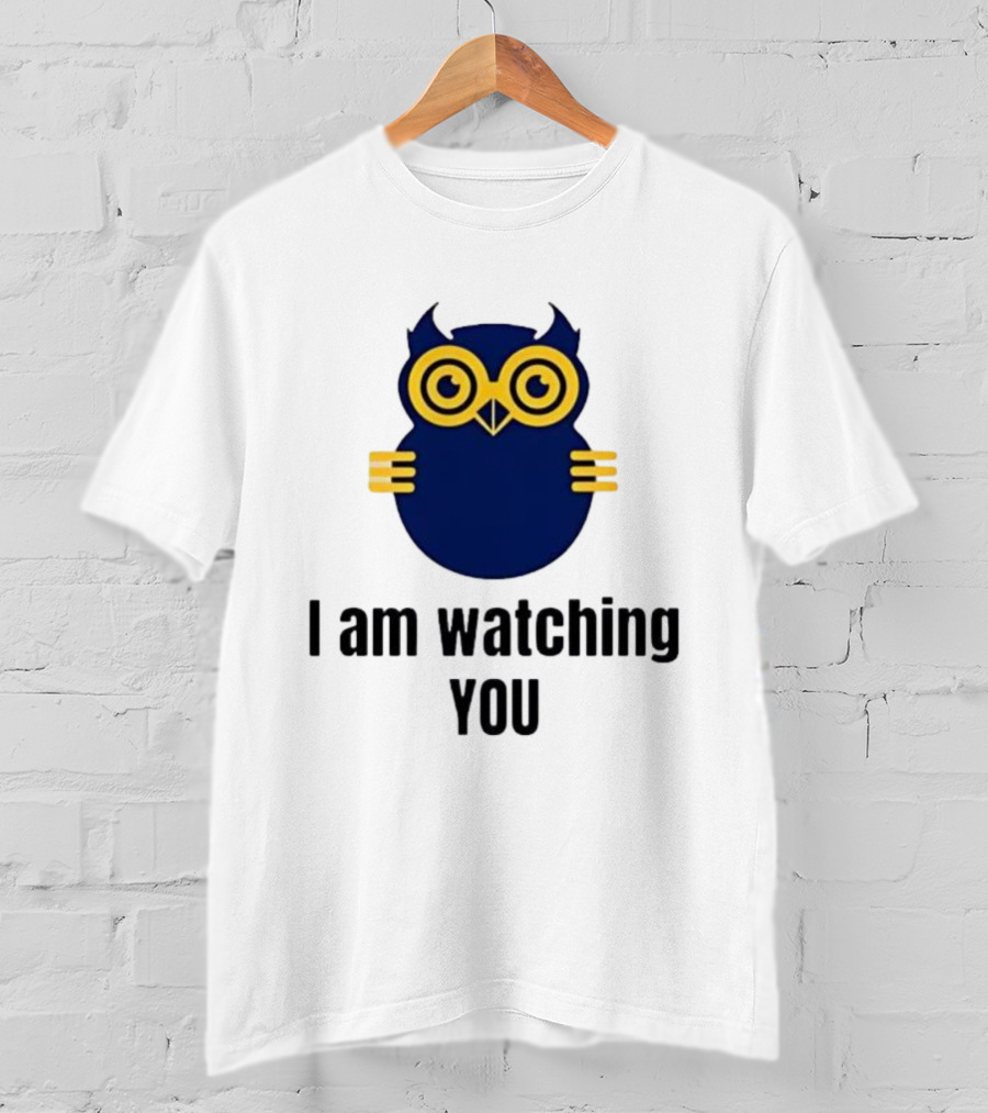 Owl I Am Ing You Blue Yellow Eyes Curvy Wings T-Shirt