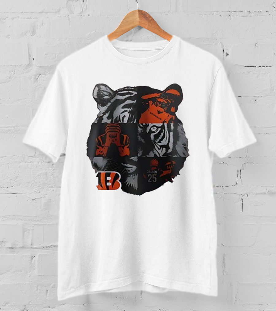 Cincinnati Bengals Season 25 Tiger B Emblem T-Shirt