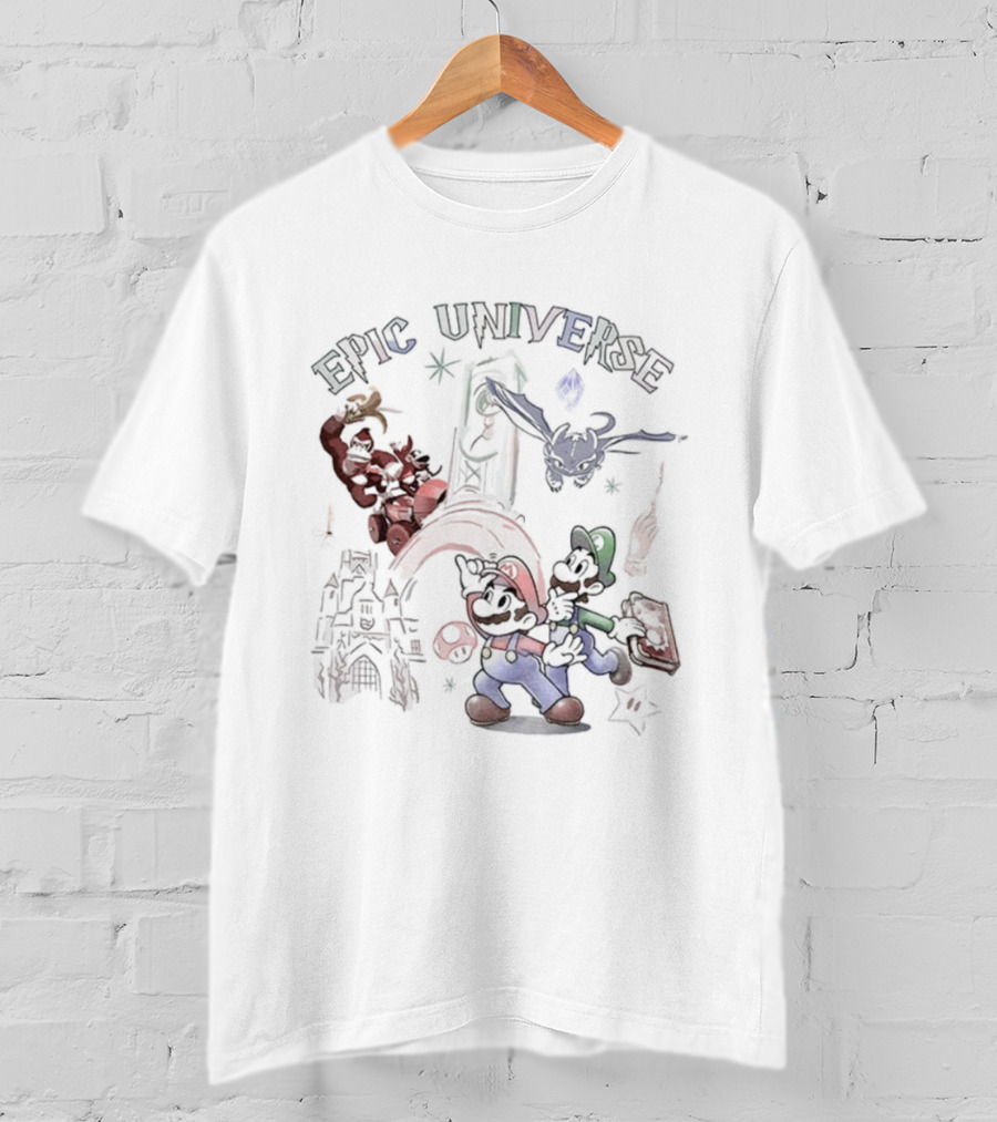 Epic Universe Mario Luigi Donkey Kong How To Train Your Dragon Collaboration T-Shirt