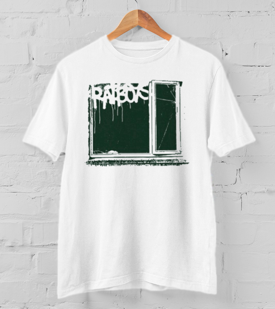 Ratboys Beige Cracked Window Dark Green T-Shirt