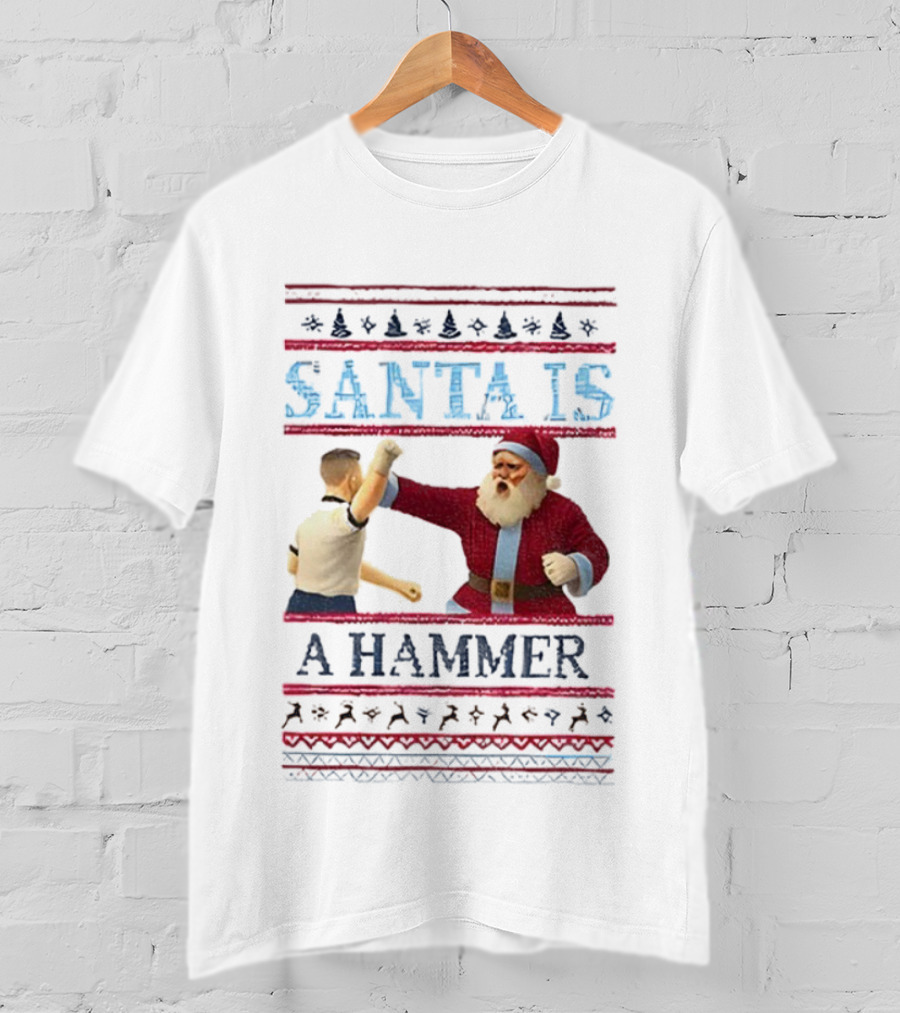 Santa Is A Hammer Christmas Funny Boxing Holiday T-Shirt