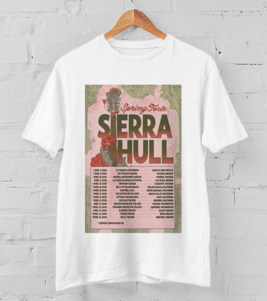 Spring Tour Sierra Hull 2026 St. Francis Auditorium Las Vegas Bluegrass Festival Tower Theatre T-Shirt
