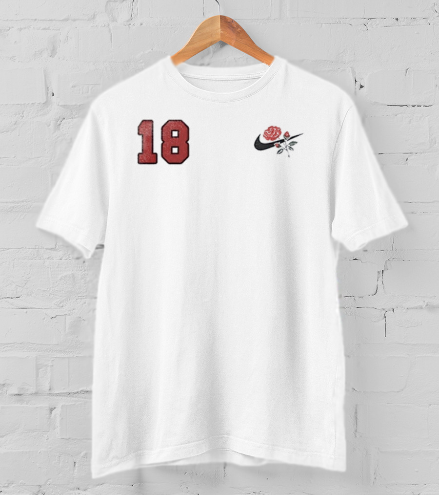 Ohio State Buckeyes 18 Rose Emblem Nike Swoosh T-Shirt