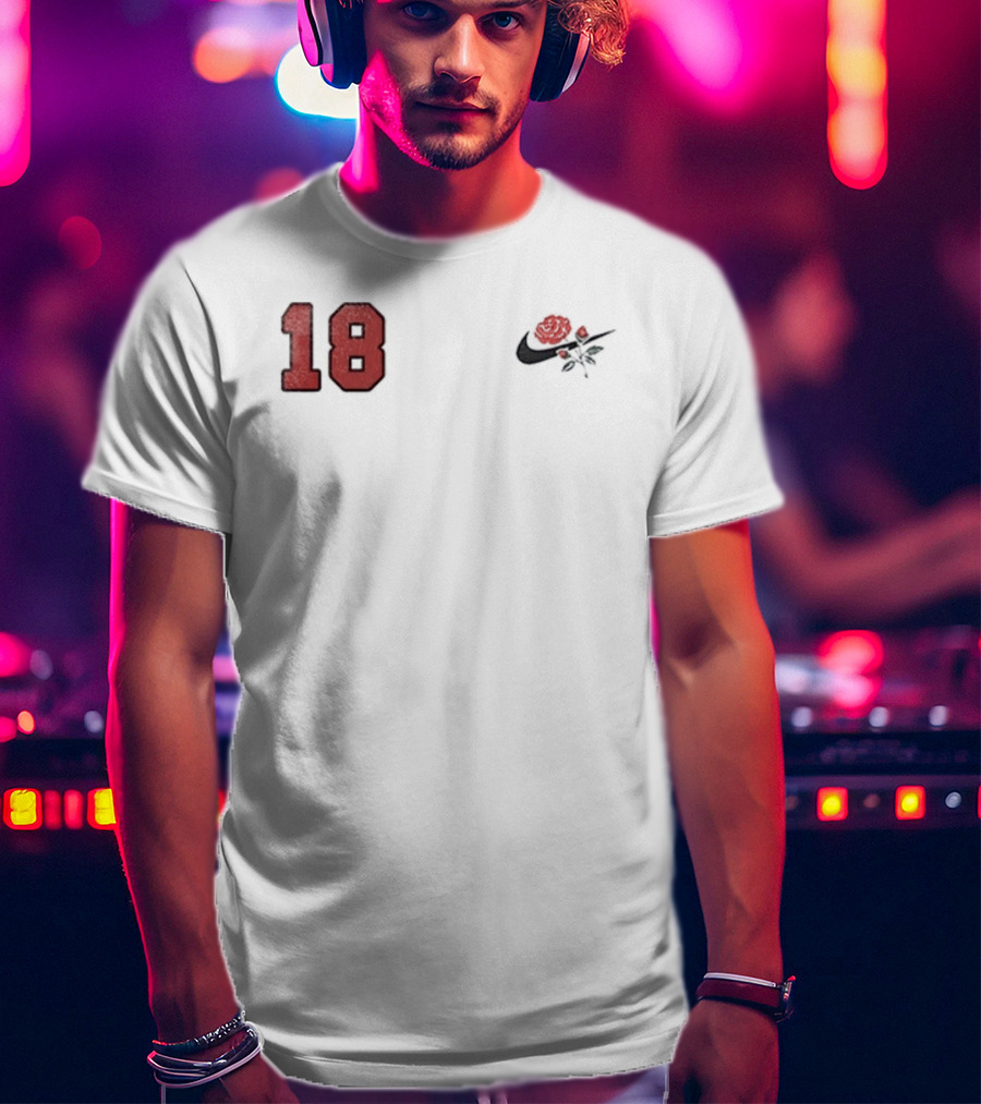Ohio State Buckeyes 18 Rose Emblem Nike Swoosh T-Shirt