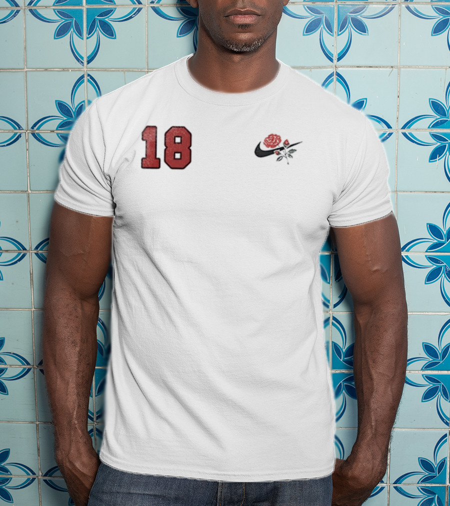 Ohio State Buckeyes 18 Rose Emblem Nike Swoosh T-Shirt