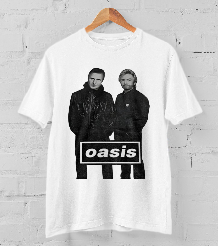 Liam Neeson Noel Edmonds Oasis Band Parody T-Shirt