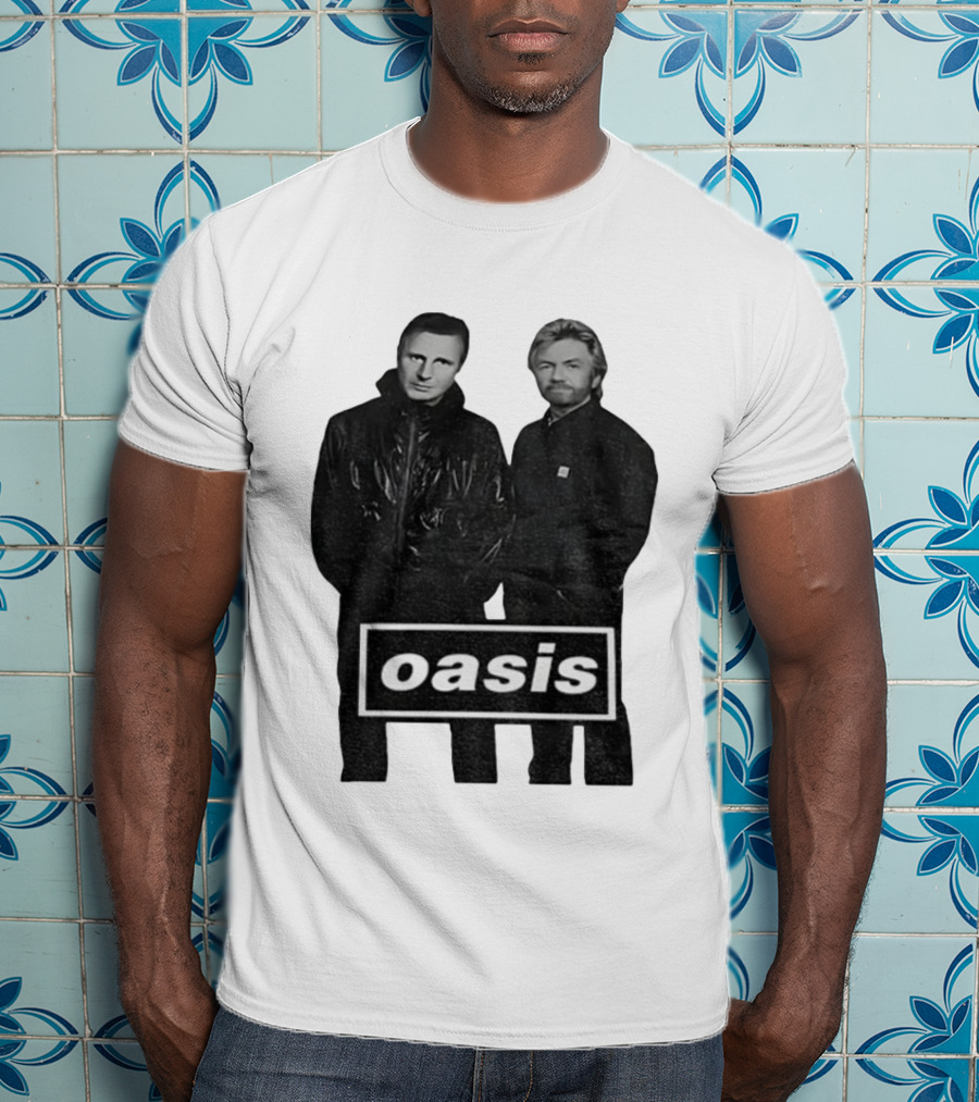 Liam Neeson Noel Edmonds Oasis Band Parody T-Shirt