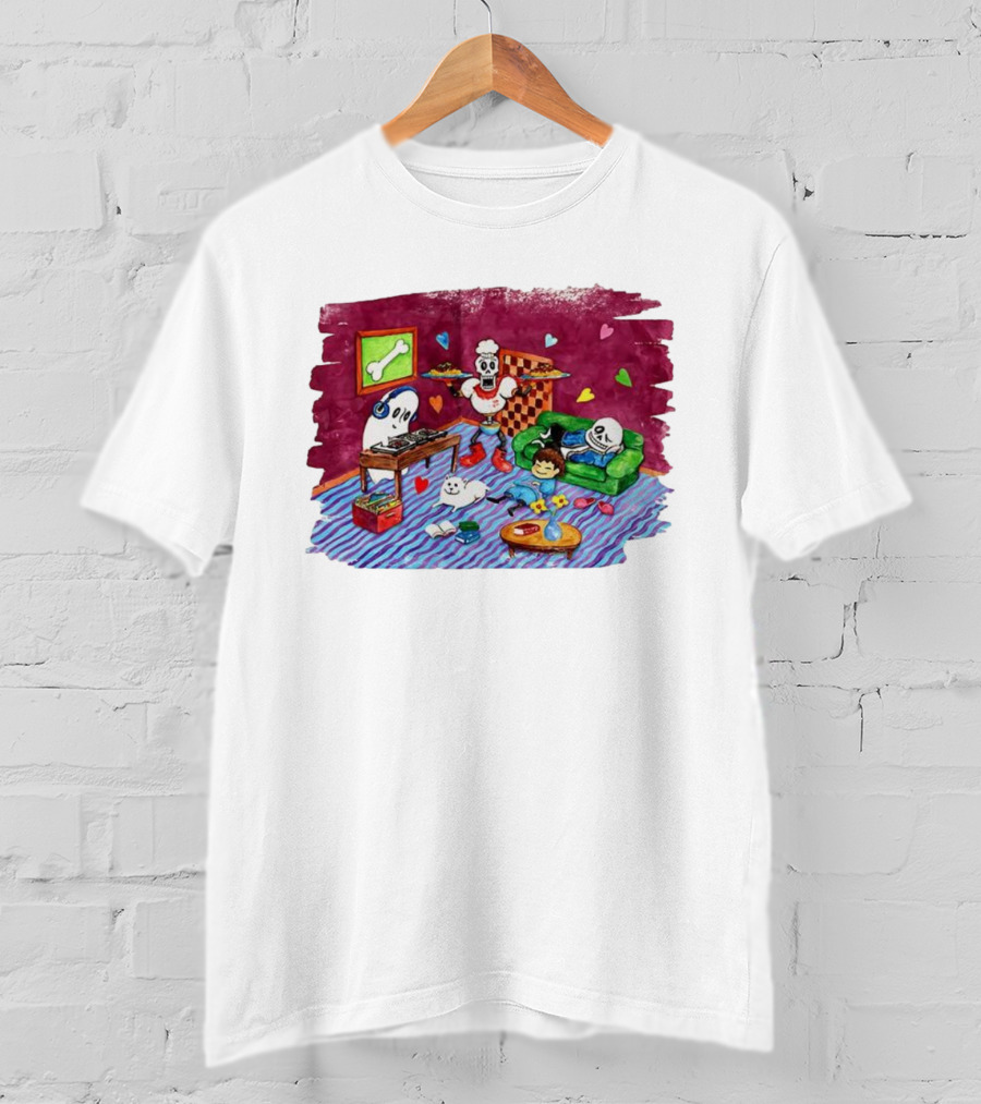 Undertale 10th Anniversary Commemorative Video Game Characters Chill Arrangement Scene T-Shirt