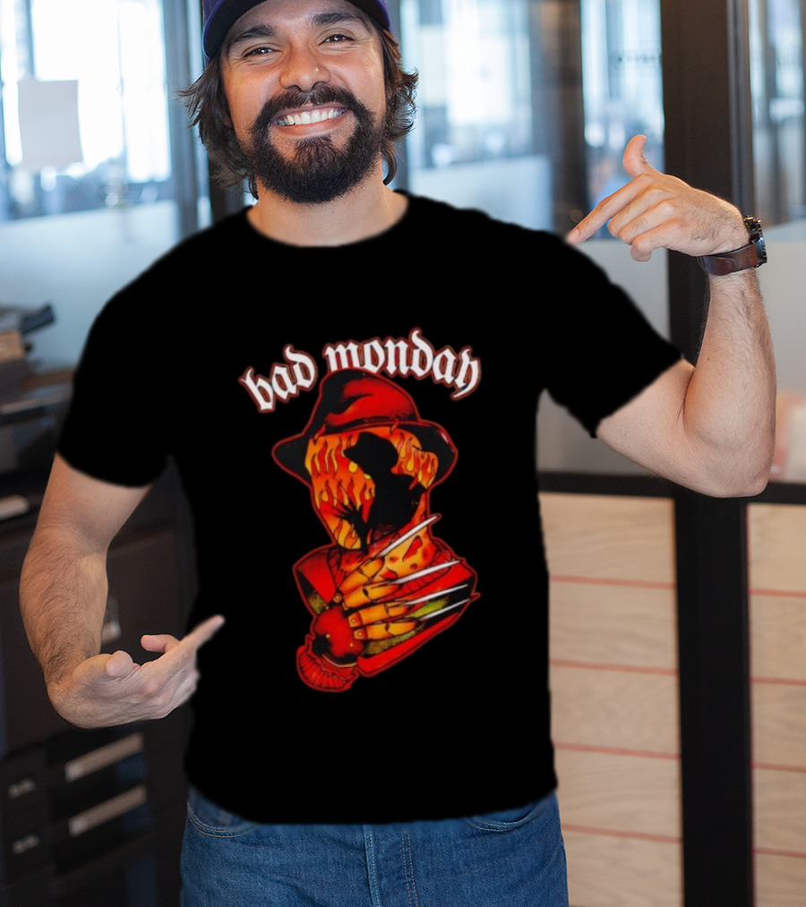 Bad Monday Apparel Flaming Glove Fedora Shadow T-Shirt