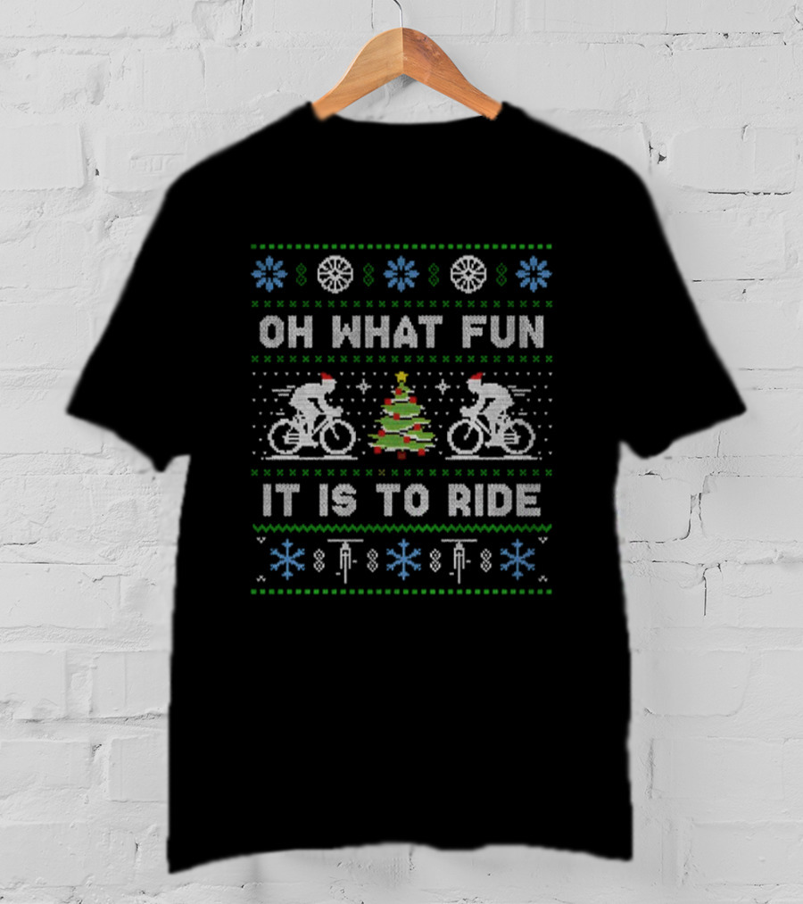Oh What Fun It Is To Ride Cycling Christmas Bicycle Jumper T-Shirt