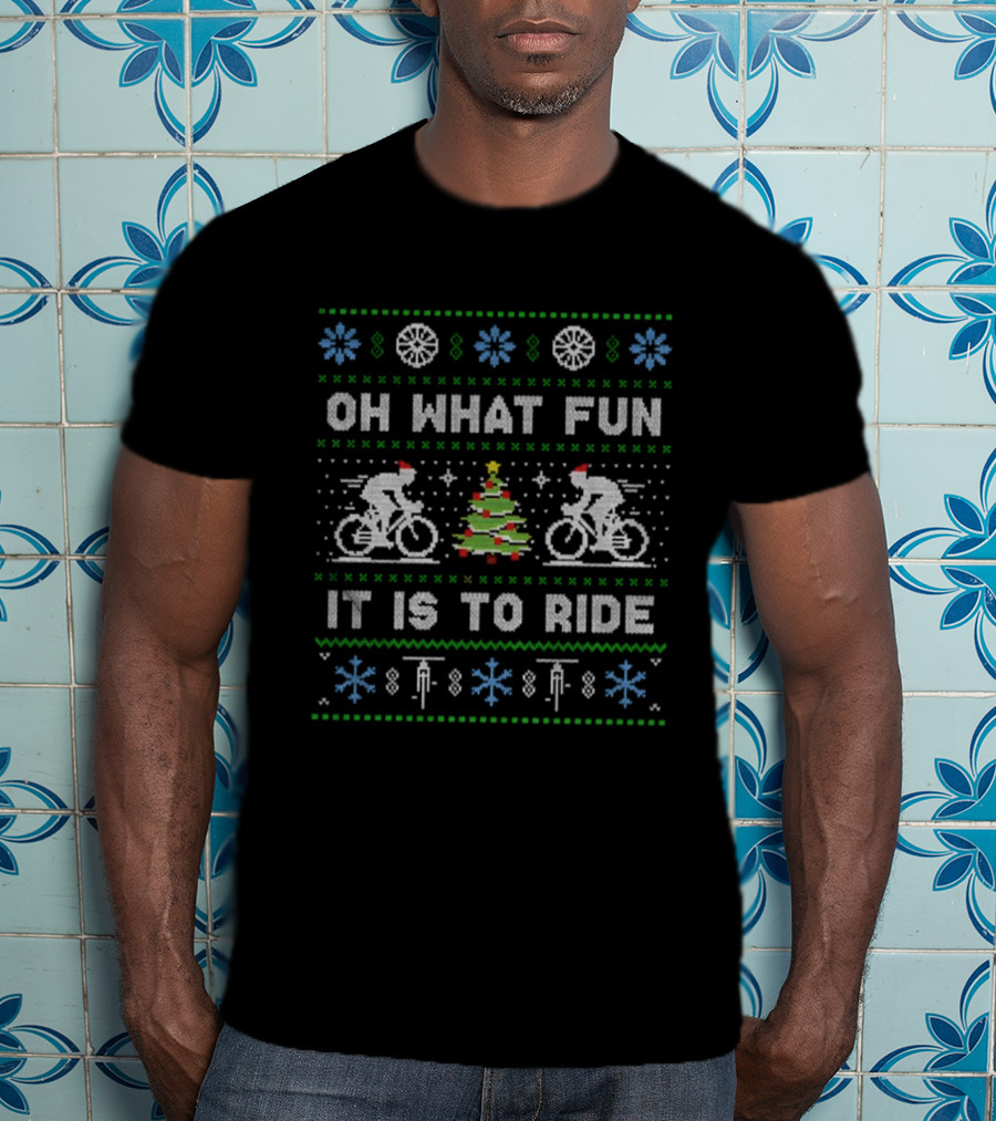 Oh What Fun It Is To Ride Cycling Christmas Bicycle Jumper T-Shirt