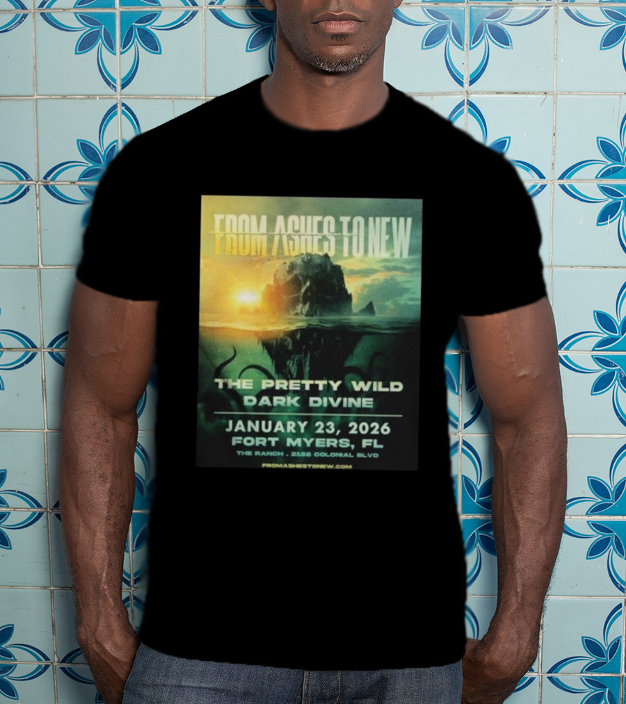 From Ashes To New The Pretty Wild Dark Divine Live Fort Myers FL January 23 2026 Event At The Ranch T-Shirt