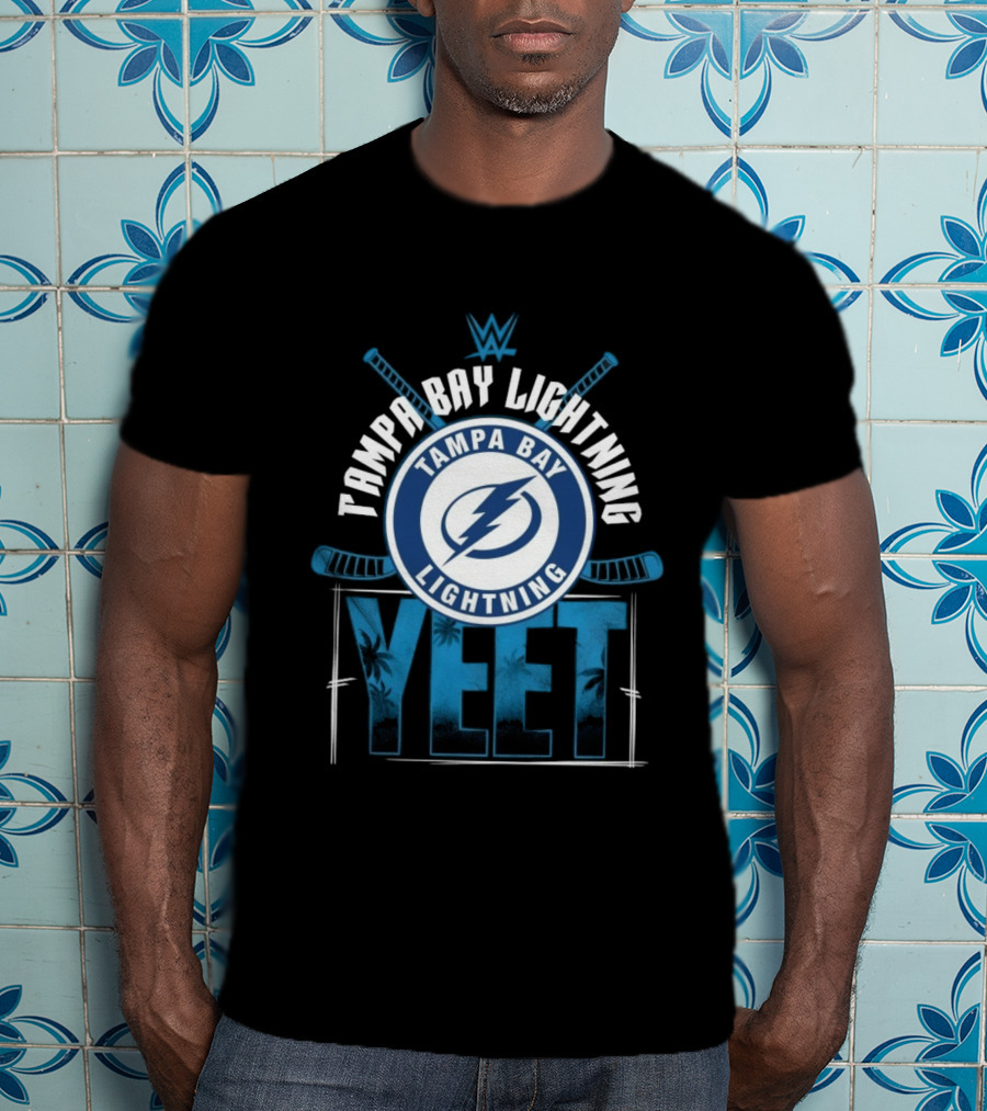 Tampa Bay Lightning YEET Edition Jey Uso WWE Hockey Crossover T-Shirt
