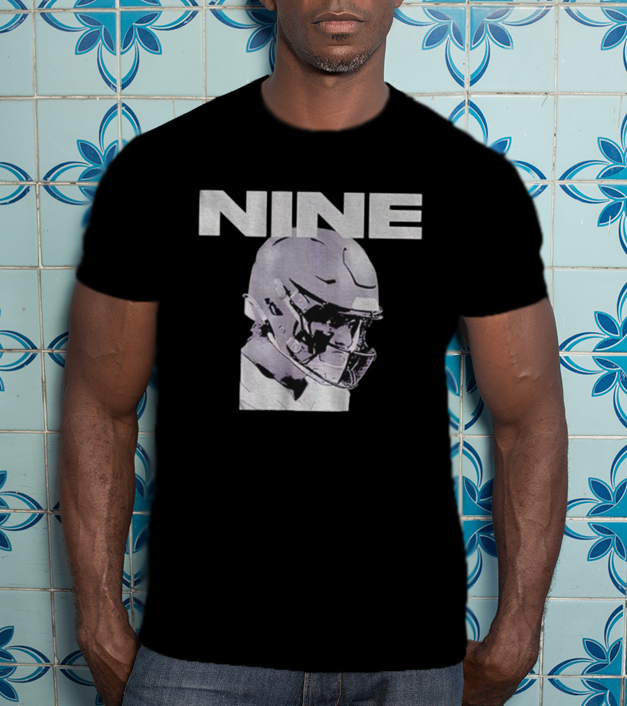 JJ McCarthy Nine Helmet Minnesota Vikings Football T-Shirt