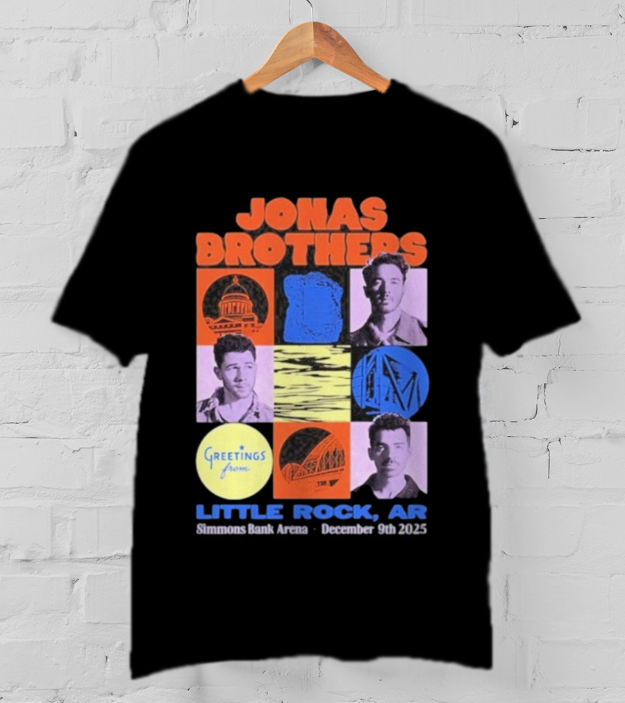 Jonas Brothers Little Rock AR Simmons Bank Arena December 9 2025 Tour Greeting T-Shirt