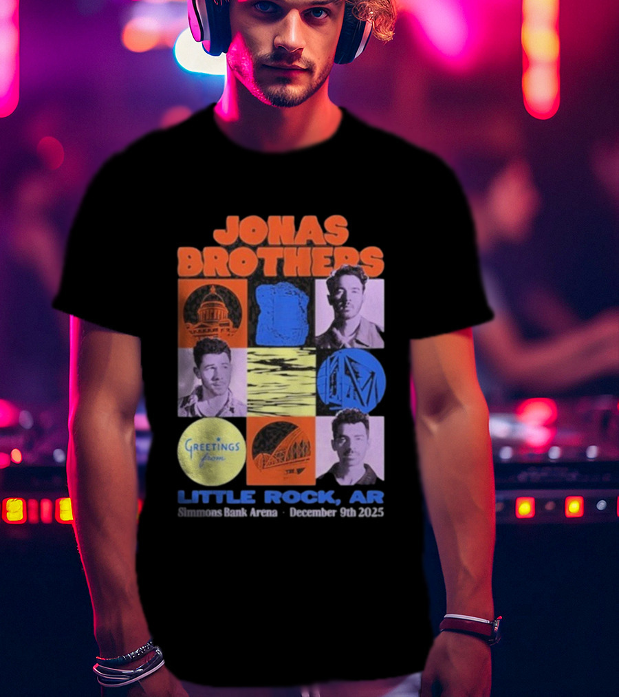 Jonas Brothers Little Rock AR Simmons Bank Arena December 9 2025 Tour Greeting T-Shirt