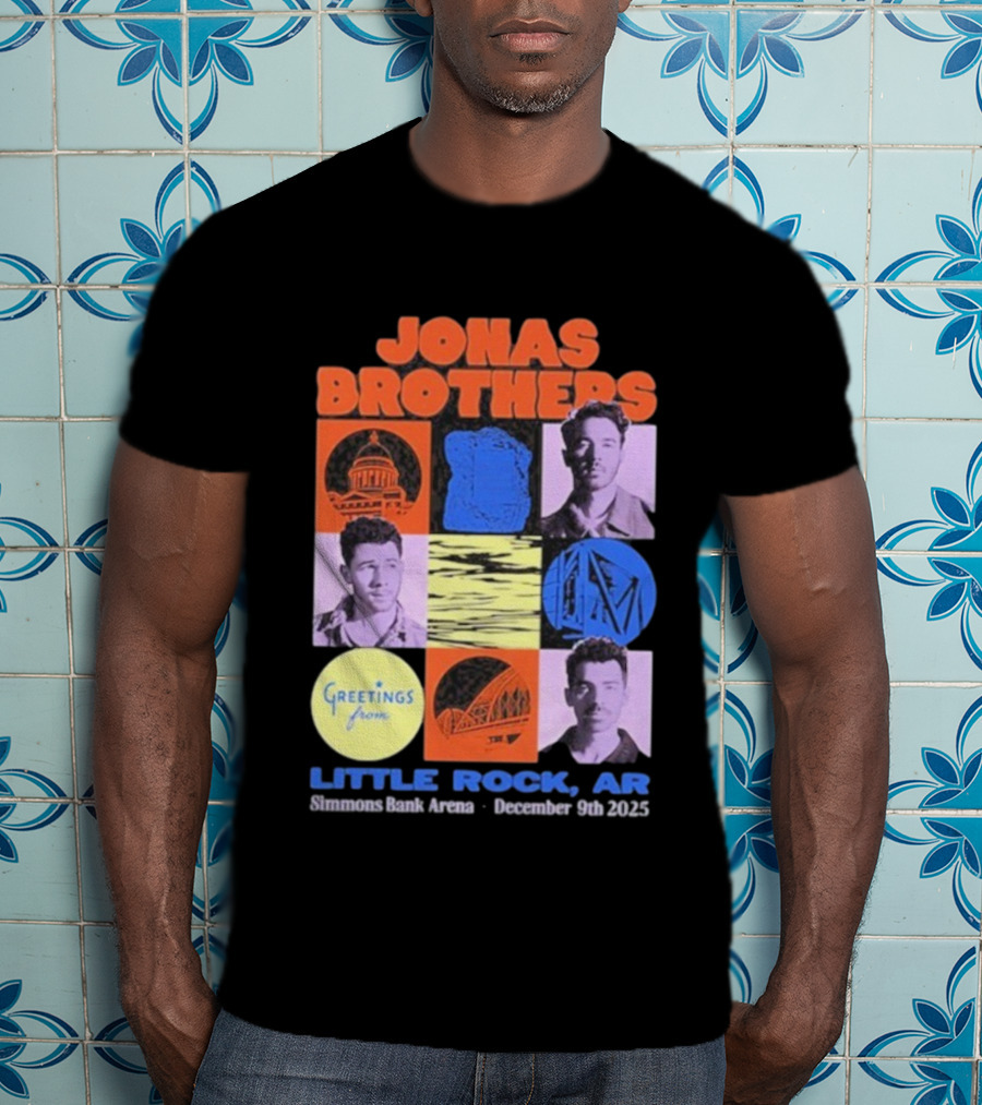 Jonas Brothers Little Rock AR Simmons Bank Arena December 9 2025 Tour Greeting T-Shirt