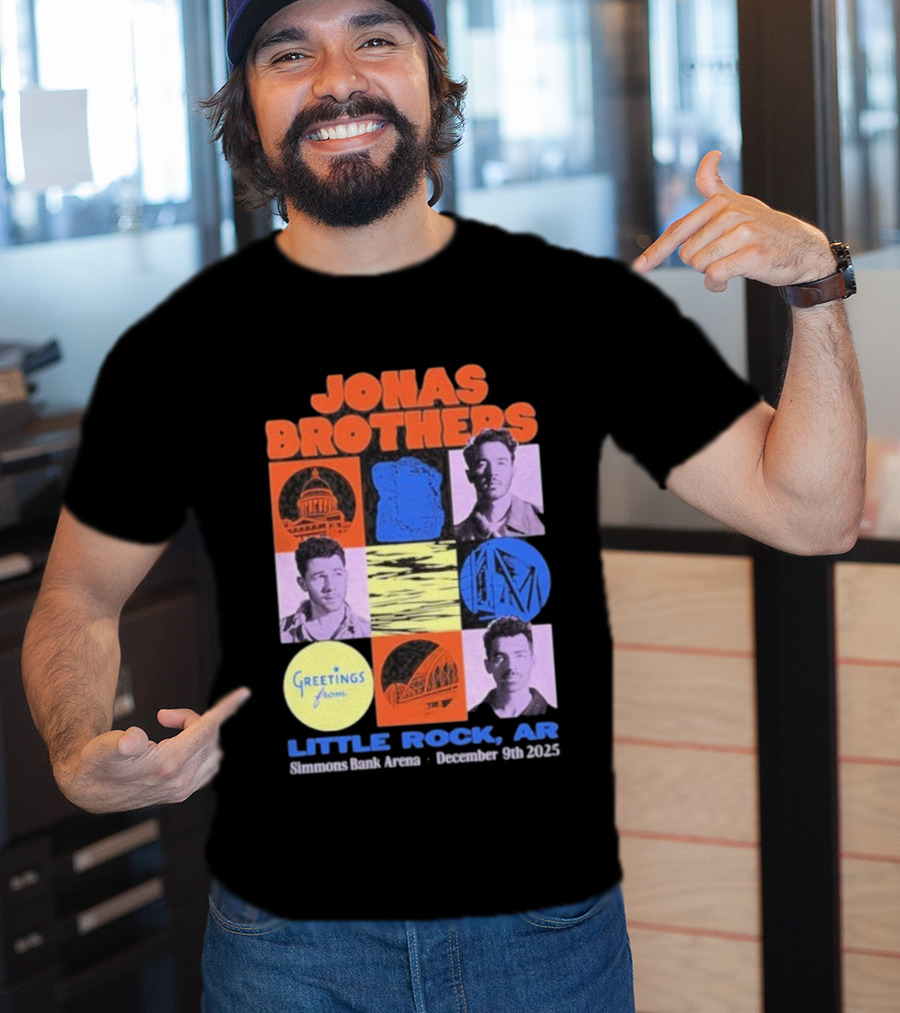 Jonas Brothers Little Rock AR Simmons Bank Arena December 9 2025 Tour Greeting T-Shirt