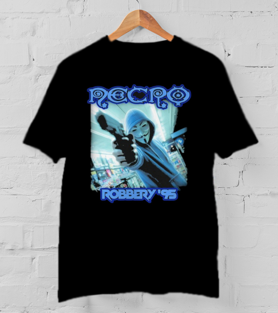 Necro Robbery '95 Hacker Mask Gun Store T-Shirt