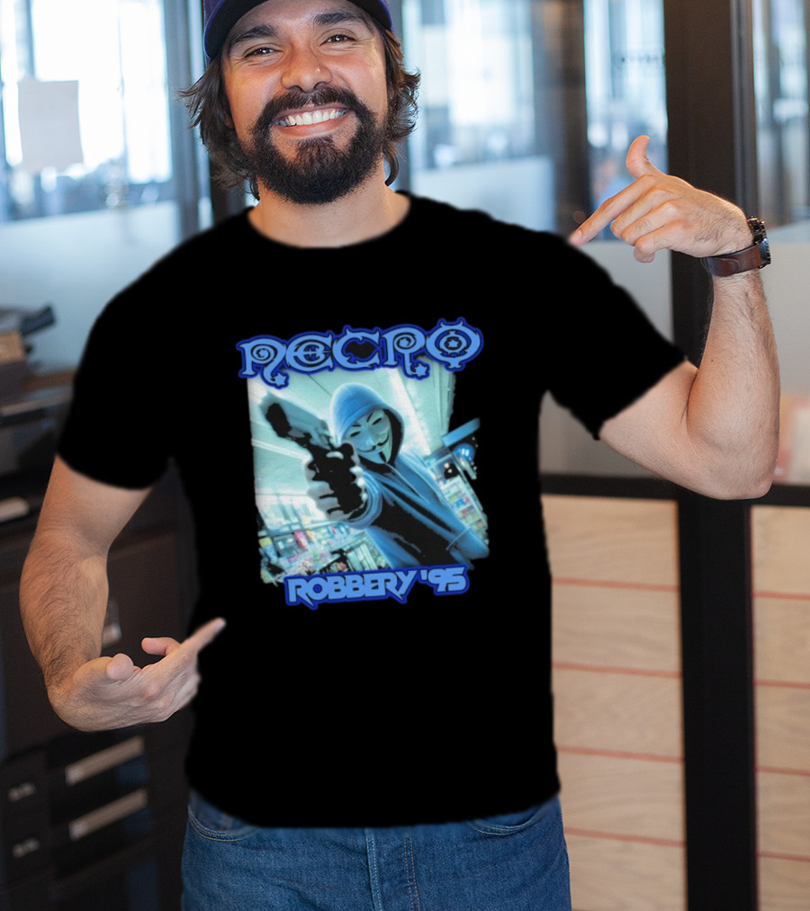 Necro Robbery '95 Hacker Mask Gun Store T-Shirt